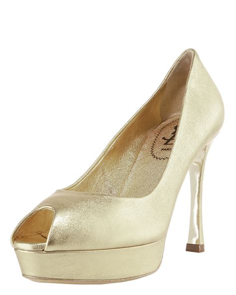 gold ysl pumps|ysl platform pumps.